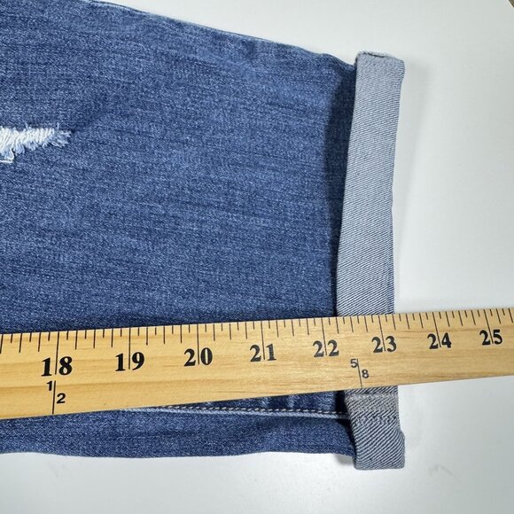 Liverpool Blue Distressed the Crop Boyfriend Women's Jeans Size 10 LM5066TT - Picture 11 of 11